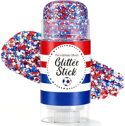 Patriotic Red White Blue Glitter Stick - 4th of July Makeup