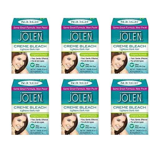 Jolen creme bleach lightens dark hair 30ml (6 Pack)