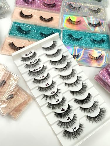 10 Pairs False Eyelashes Natural Look | 5D Faux Mink Lashes