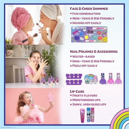Hello Kitty Train Case Makeup Set for Girls, Ages 3+