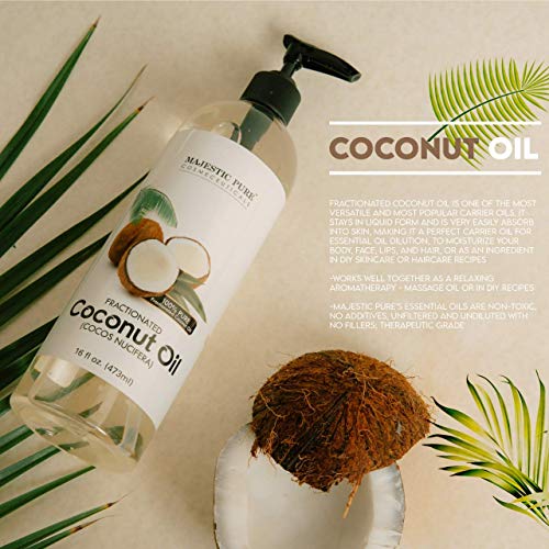 Majestic Pure Himalayan Scrub with Collagen (10 oz) and Fractionated Coconut Oil Twin Pack (16 floz x 2) Bundle