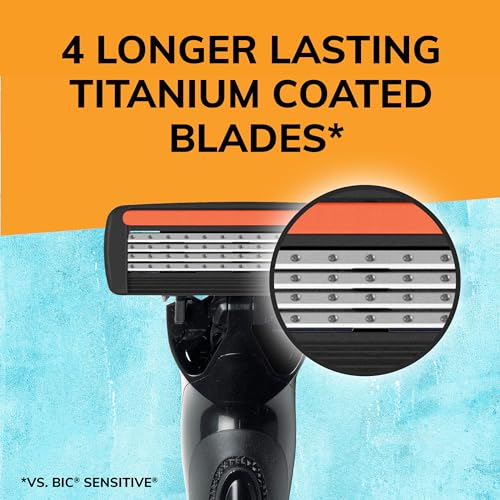 BIC Flex 4 Hybrid Men's 4-Blade Disposable Razor, 2 Handles and 20 Cartridges, Smooth and Close Shave