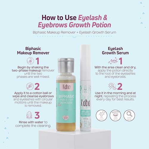 Kaba Eyelash Growth Serum for Longer Thicker Lashes - 30 Days Natural Boost