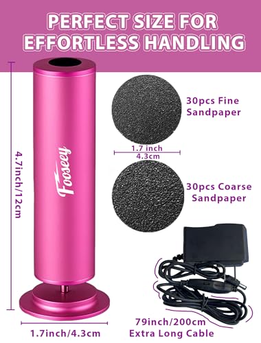 Electric Foot File Callus Remover with 60 Sandpaper Discs