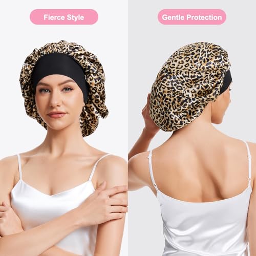 Silk Sleep Bonnet for Women Large - Hair Care Cap