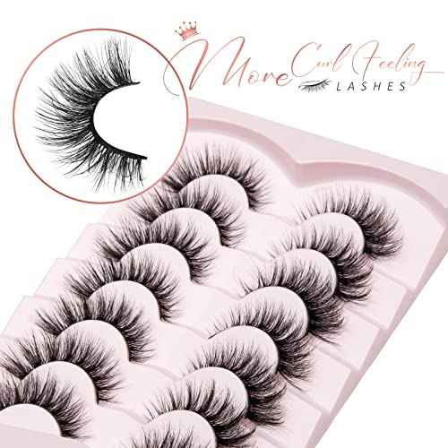 Onlyall Lashes Mink False Eyelashes Natural Wispy Lashes Soft Faux Mink Lashes Fluffy False Lashes 16MM A04