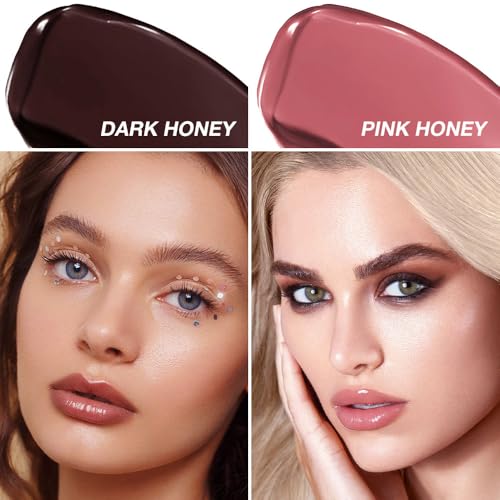 FeiCuiYun Honey Tinted Lip Balm - Sheer Hydrating Gloss, 2Pcs