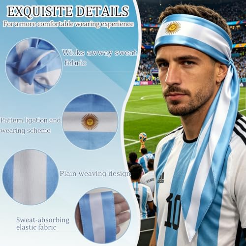 Argentina Flag Headscarf with Sun of May | Lightweight Sports Headwrap