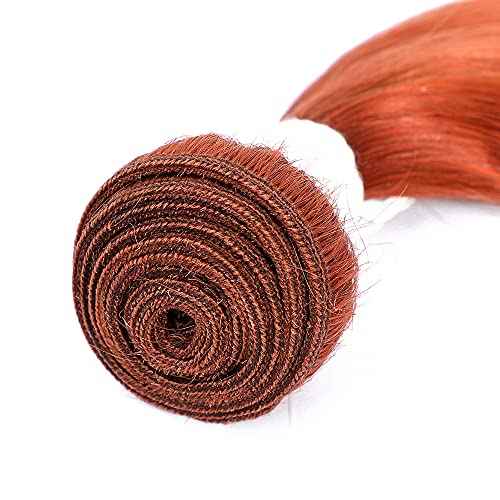 REMY Hair Brazilian Virgin 100% Human Hair Bundles Orange #350 color Hair Extension 20 Inch Straight Hair Extensions Weave Hair Human Bundles