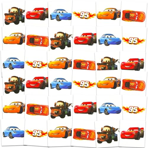 Disney Cars Temporary Tattoos for Kids - 72 Pc Pre-Cut Party Favors