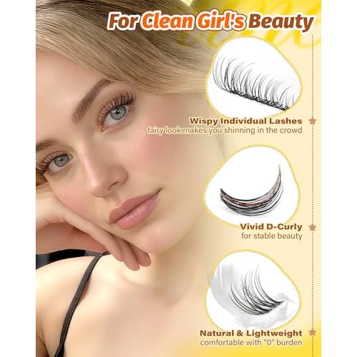 Natural Lash Clusters Clear Band Wispy Cluster Eyelash Extensions Fairy Eyelash Clusters For Daily Look Individual Lashes Natural Look 8-16MM 120Pcs by Zegaine