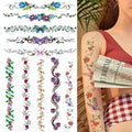 CARGEN Temporary Tattoos - Sexy Flowers Vine Butterfly 10 Sheet Set