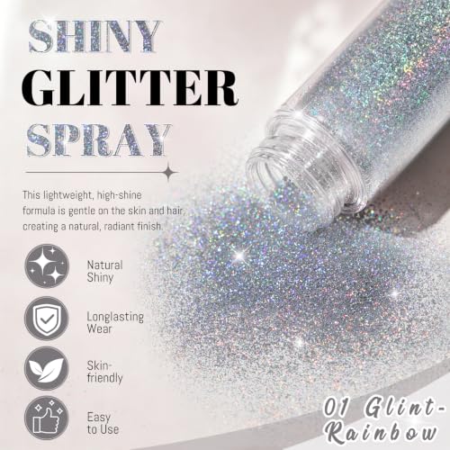 DAGEDA Rainbow Body Glitter Spray 30ML - Holographic Shimmer