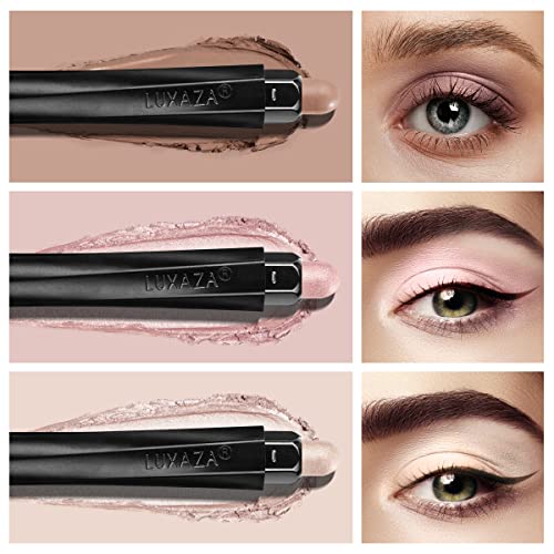 3PC Cream Eyeshadow Stick Set - Matte & Shimmer, Waterproof