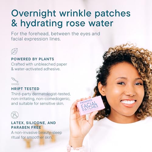 Frownies Forehead Wrinkle Patches & Rose Water Hydrator Kit (144 Ct)