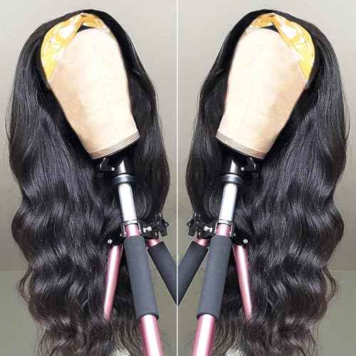 Body Wave Headband Wig Headband Wigs for Black Women Human Hair Glueless Wear and Go Glueless 100% Brazilian Virgin Human Hair Headband Wig 150% Density (26inch)