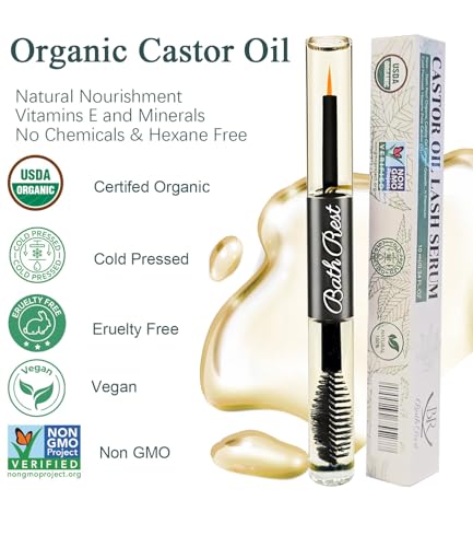 Organic Castor Oil Lash & Brow Growth Serum, 10ml