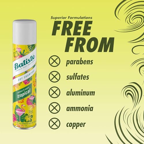 Batiste Tropical Dry Shampoo, 3.81 OZ (Pack of 2)