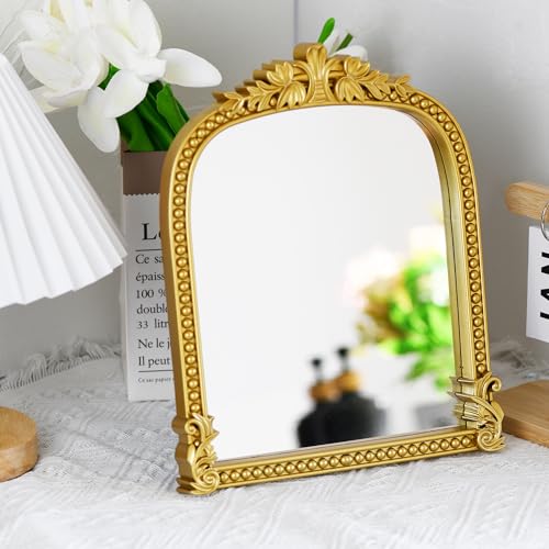 Gold Arched Vanity Mirror 10.6x8.6 Inch Makeup or Wall Décor
