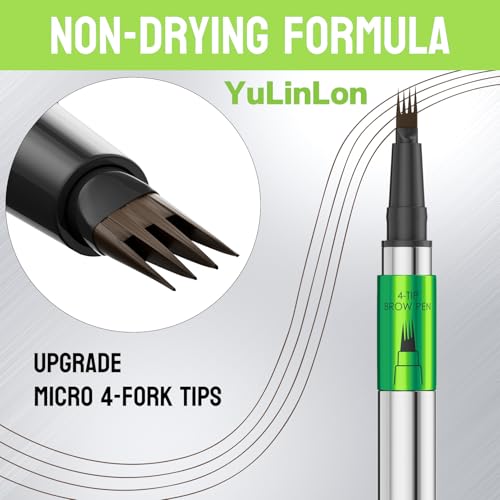 4-Tip Micro-Fork Brow Pen - Waterproof Liquid Eyebrow Liner