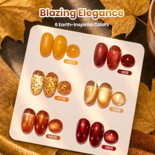 Beetles Fall Gel Polish Set, 6 Colors UV LED Curable