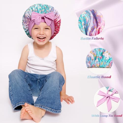 Silk Bonnet for Kids with Tie Band - 2 Pack