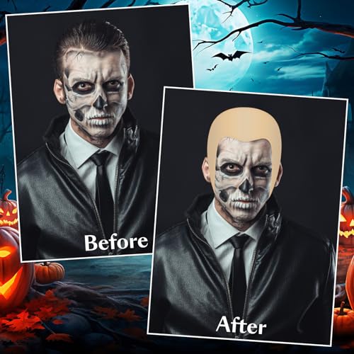 Halloween Bald Cap Set - 2/4/6 Pieces Latex & Nylon Adult Costume Wigs - Classic Variation