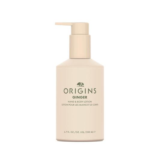 Origins Ginger Hand & Body Lotion for Dry Skin | Hydrates & Softens | With Vitamin E & Aloe Vera, 6.7 Fl Oz