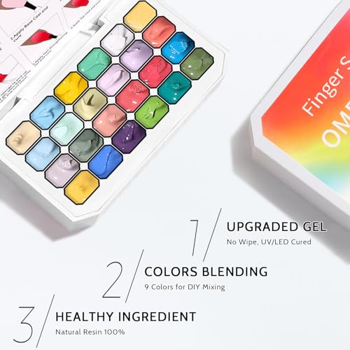 24 Colors Gel Nail Polish Palette with 100 Sponges & Grabber