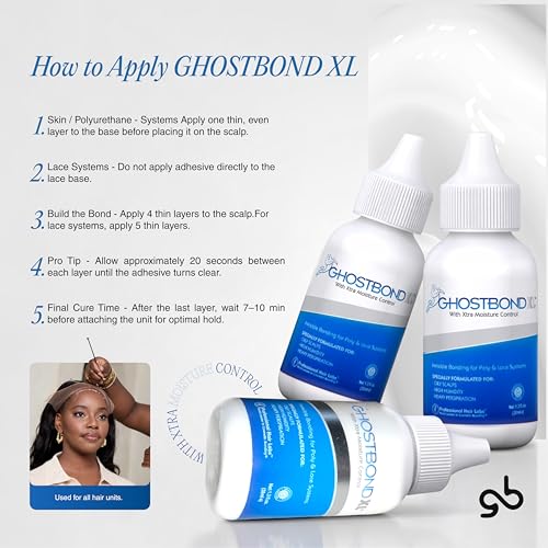 GHOSTBOND XL Hair Replacement Adhesive 1.3oz - Invisible Wig Bonding Glue