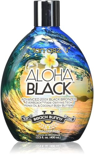 Tan Asz U Aloha Black 200X Advanced Black Bronzer Tanning Lotion, 13.5 oz