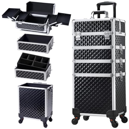 Stagiant Rolling Makeup Case on Wheels 4-in-1 Organizer