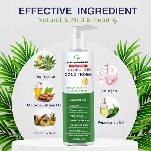 Folliculitis Itch Relief Conditioner: Tea Tree Oil & Moroccan Argan Oil - Deep Hydration & Repair - Nourishes, Smooths, Restores Shine - Safe for Dry or Damaged Hair-11.84 oz