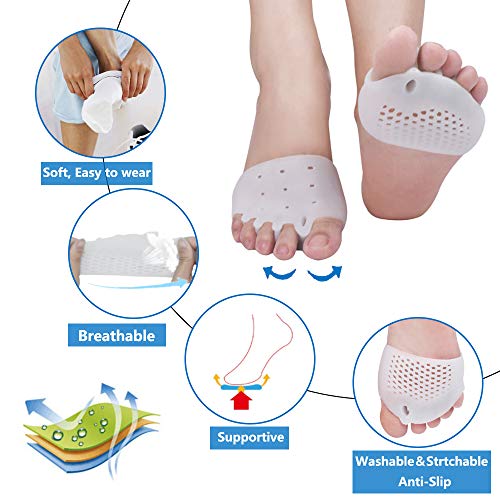 Metatarsal Pads with Gel Toe Separators - Bunion & Ball of Foot Pain Relief