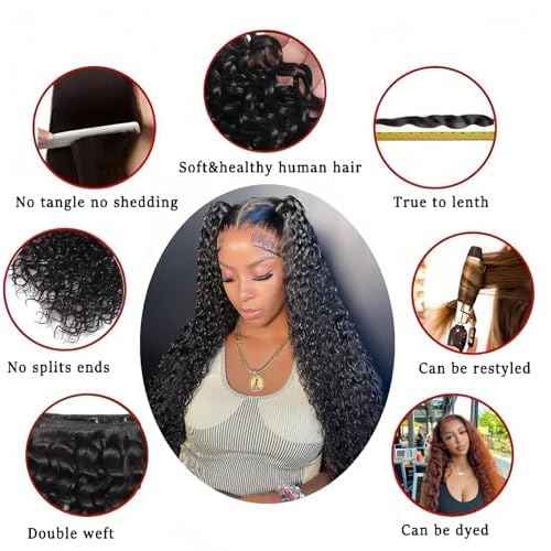 Burmese Water Wave Bundles 10A Burmese Curly bundles 16 18 20 Inch 100% Unprocessed Deep Human Hair 3 Bundles Water Wave Hair Extensions kinky Curly Weft Natural Color for Black Women