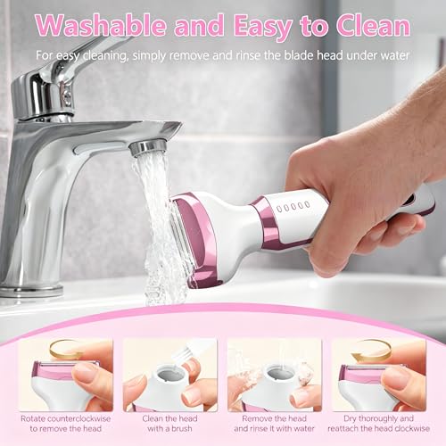 Women’s 5-in-1 Waterproof Electric Shaver for Face & Body - Painless Grooming Kit