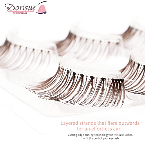 Brown False Eyelashes for Blonde Hair - 5-10mm Natural Lashes (4 Pairs)