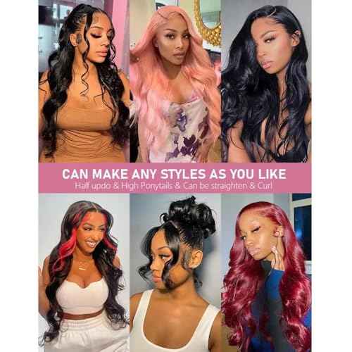 ???????????????? 4 Bundles with Closure Human Hair 10A 100% Unprocessed Brazilian Virgin Human Hair Body Wave Bundles with 4x4 Lace Closure (10 10 10 10+10 Inch)