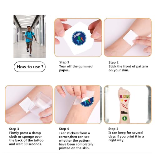 400+ Running Themed Temporary Tattoos – 24 Sheets