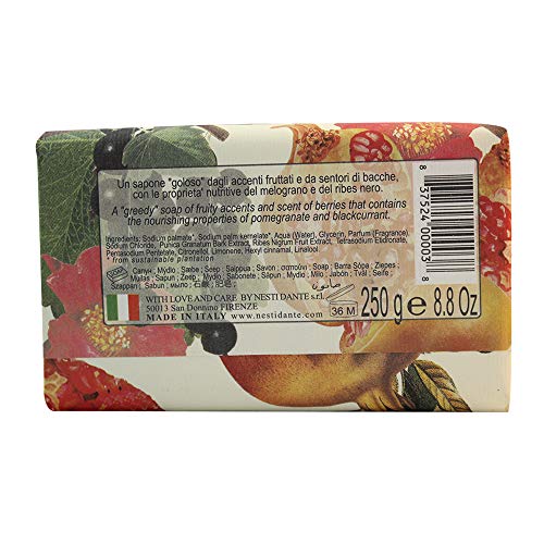 Nesti Dante Nesti dante il frutteto nourishing soap - pomegranate and blackcurrant, 8.8oz, 8.8 Ounce