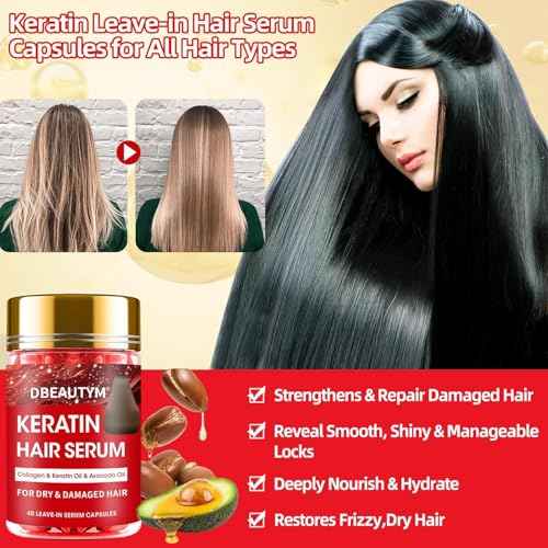 Batana Oil for Hair Growth & Keratin Hair Treatment Serum,Batana Hair Mask for Damaged Hair and Growth,40 Capsules Leave-in Hair Oil Anti Frizz Hair Conditioner Serum