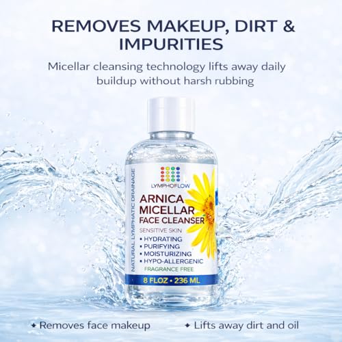Bruizex Arnica Montana Micellar Cleansing Water | Facial Cleanser & Makeup Remover 8 Fl Oz