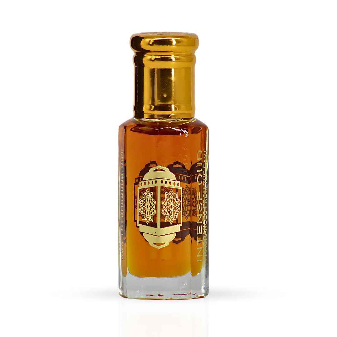 INTENSE OUD Dark Oud Ispahan Long Lasting Arabian Perfume Oils for Women 12ML (0.40 OZ) Fragrance Oil With Rose, Saffron & Oud Notes – Concentrated Perfume Oil & Elegant Gift for Women in Black Box