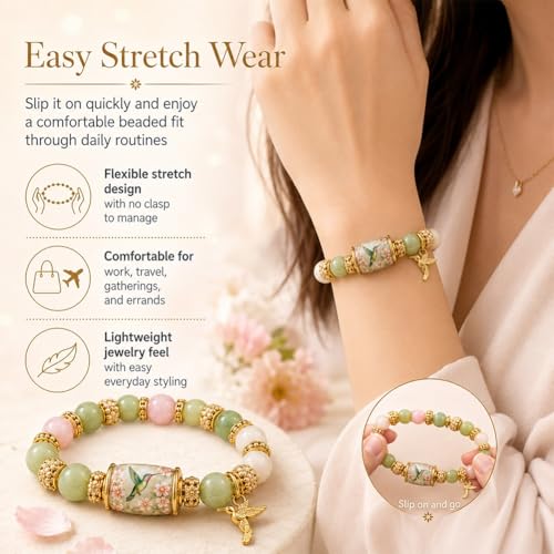 2026 Limited Edition Blessing Birds Bracelet with Gift Box - Inspirational Hummingbird Jewelry for Women