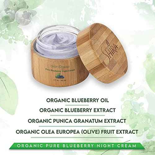 Shira Shir Organic Blueberry Night Cream for Nourished, Wrinkle-Free, Radiant Skin. Moisturizer Face Cream with Anti-Aging Formula keeps Skin Hydrated, Pure Facial Skin Care Product (50ml)