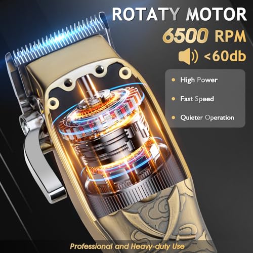 Audoc Professional Cordless Hair Clippers for Men Pro Li Outliners Trimmer Low Noise Hair Trimmer for Men Quiet Metal Housing Hair Cutting Kit for Home Barber Kid Father