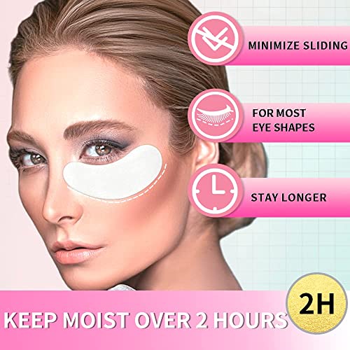 Eye Pads Eyelash Extension Supplies - Akissos 100 Pcs Under Eye Patches Undereye Gel Lash Extension Supplies Lift Tint Lash Guard Professional Individual DIY Beauty Tool - Hypoallergenic Lint Free