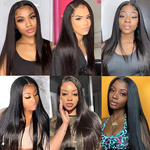 WuvuSnm 20-inch Straight Human Hair Bundles #1B Natural Black Grade 8A