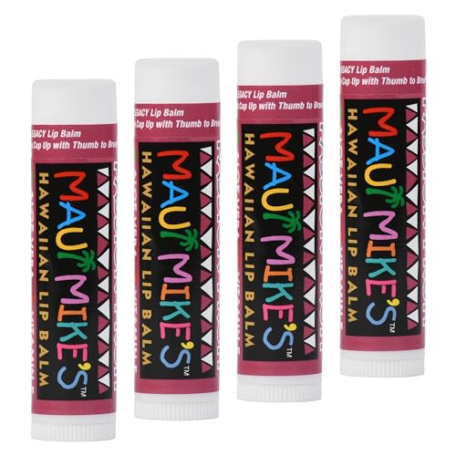 Maui Mike's Passion Fruit Lip Balm (4 units). Best Tasting Lip Balm. Vitamin E, Aloe Vera and Moisturizer.