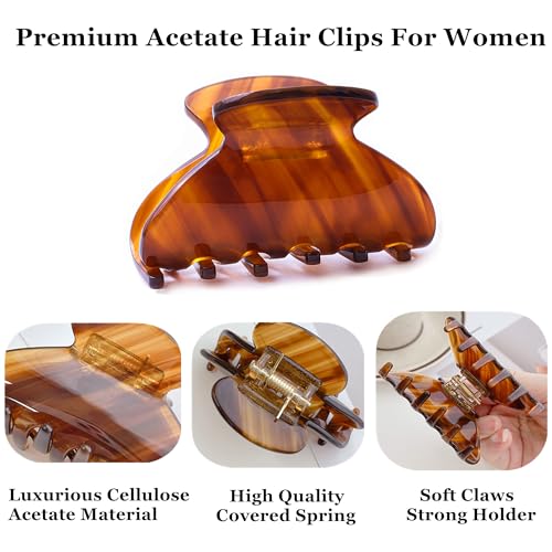 Medium Claw Hair Clips for Women - Tortoise 3 Pack